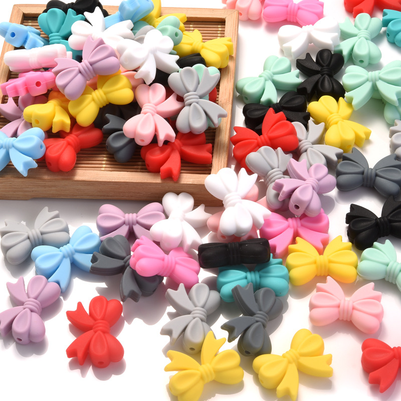 Jewelry Making 3 Year Old - 5 stuks siliconen strikkralen, BPA-vrije baby-tandjeskralen