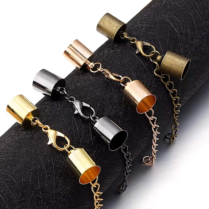 Jewelry Making Name - 10Sets Lederen Koord Eindkappen Met Karabijn
