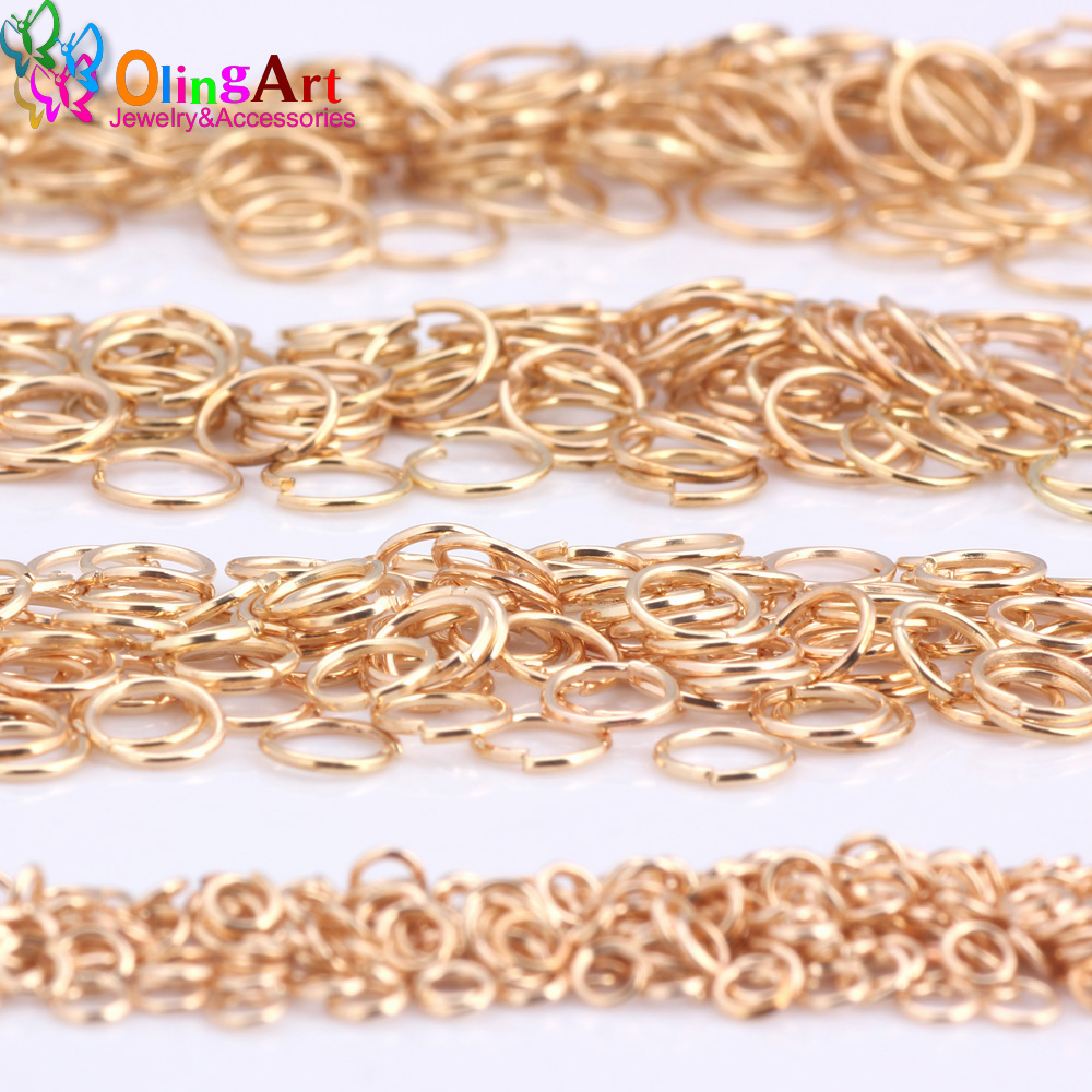 Jump Ring Assorted - OlingArt KC Gouden Plating Springring 3mm/4mm/5mm/6mm/7mm/8mm