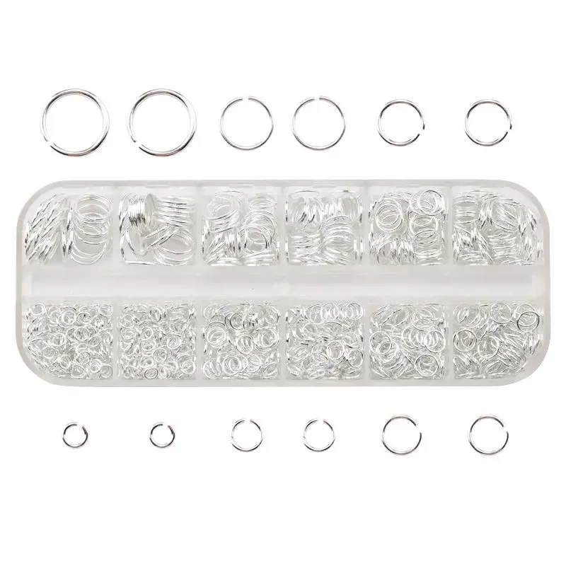 Jump Ring Assorted - 1050 stuks 0,7 mm verzilverde gekleurde
