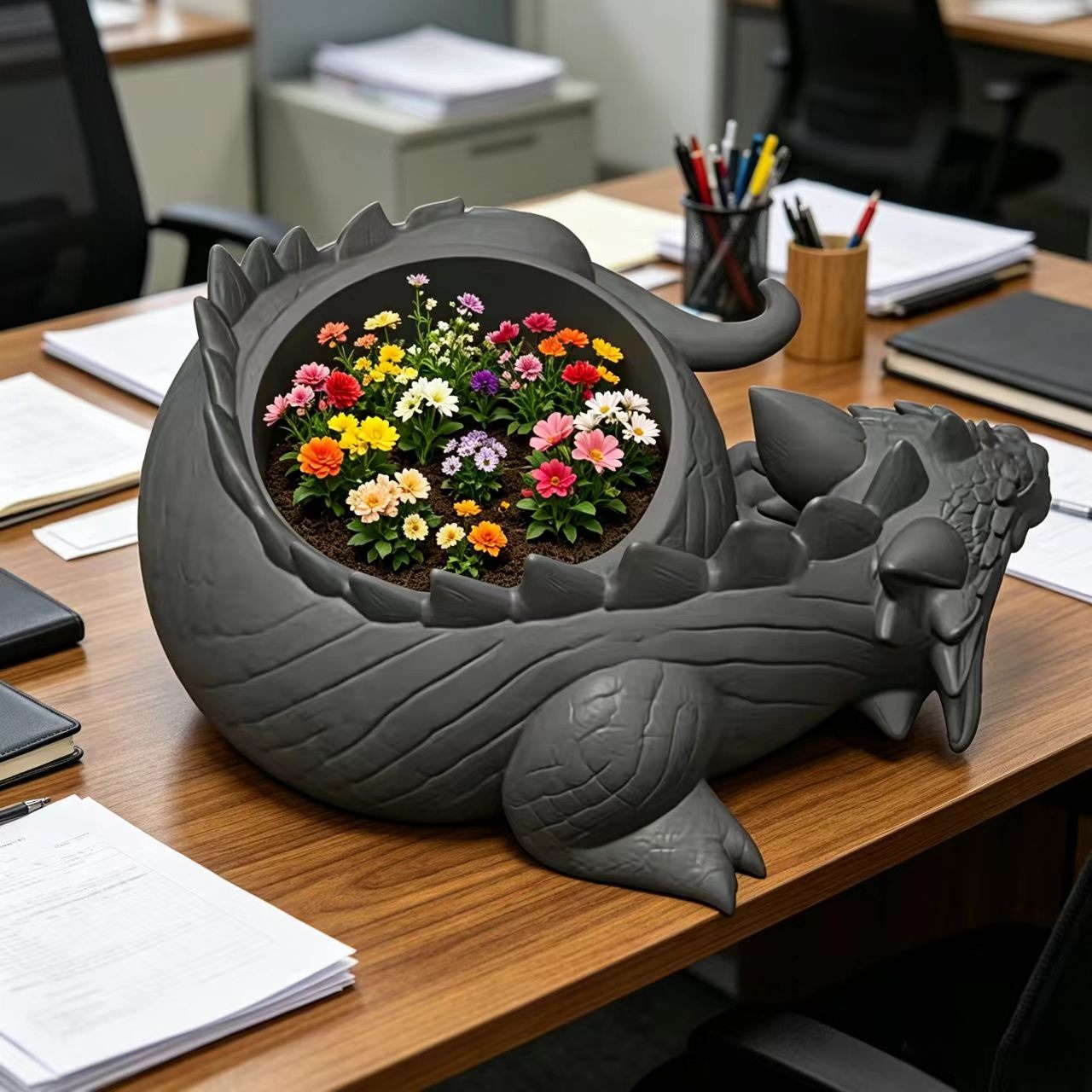 Jewelry Making Desk - Draakvormig beschermend sieradentray, creatief groen plantenbakje,