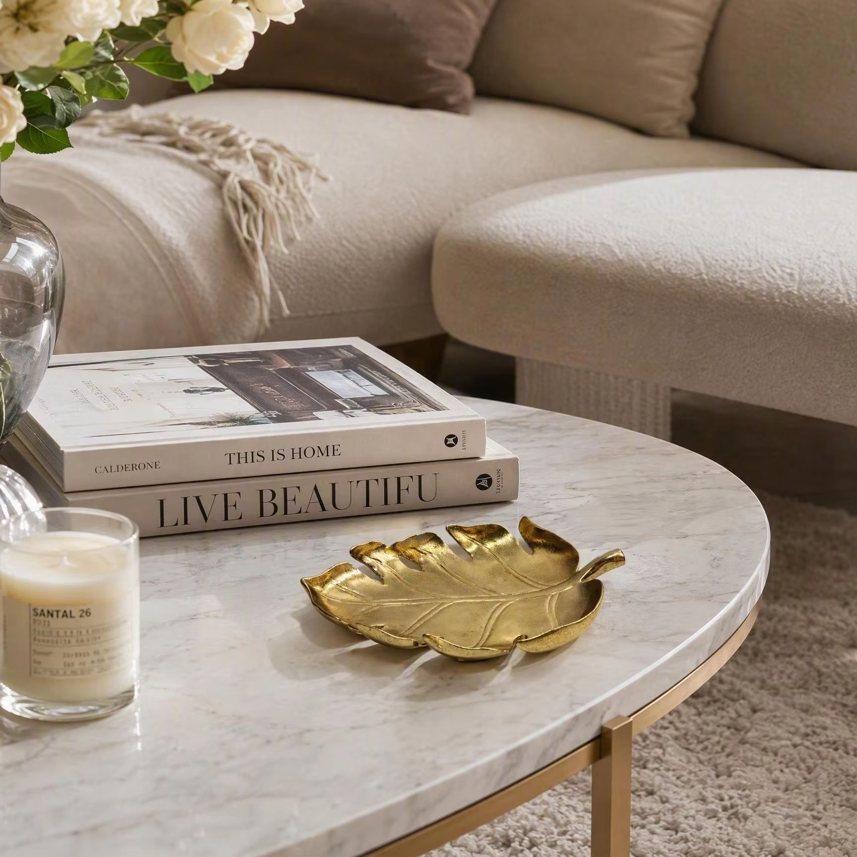 Jewelry Making Desk - Licht luxe opbergbakje met gouden bladeren,
