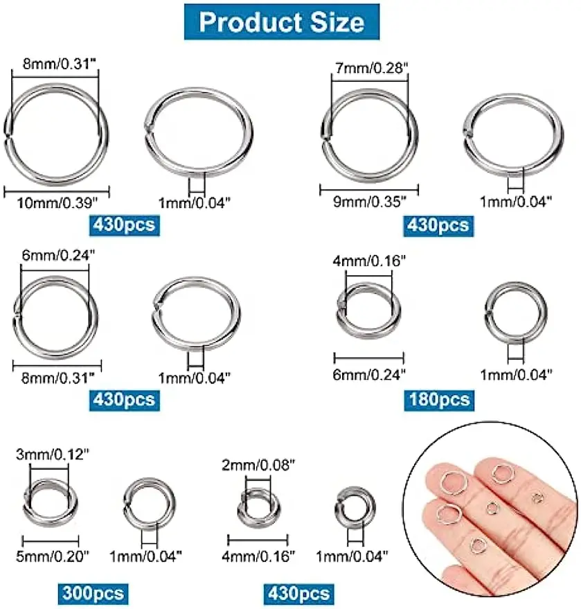 304 Roestvrijstalen Springring - Jump Ring Assorted recensie en prijs