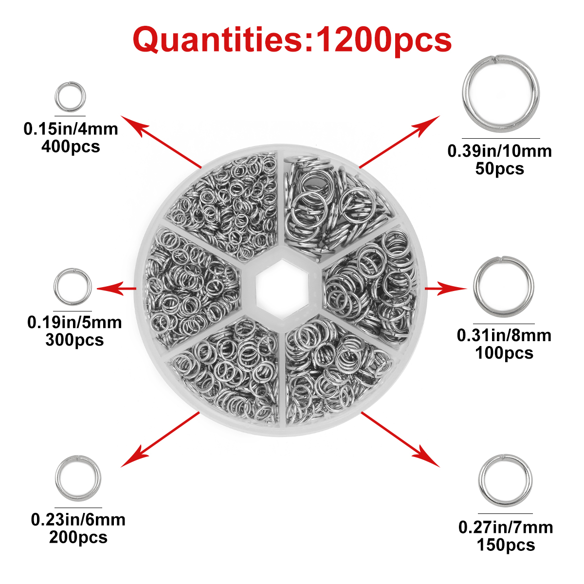 1 Set 1200 Stuks Rvs Open Ring - Jump Ring Assorted recensie en prijs
